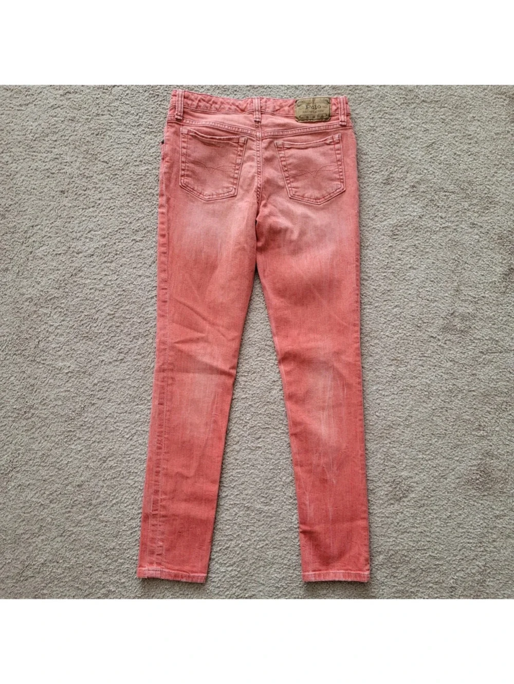 POLO Ralph Lauren Jemma Super Skinny Jeans Girls 14 Reddish Pink Stretch Denim